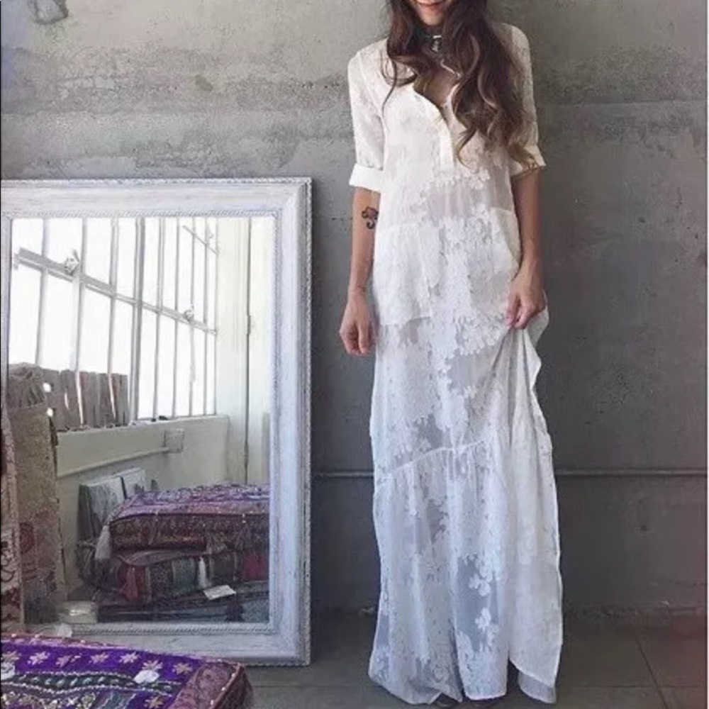 White breezy cover up maxi
